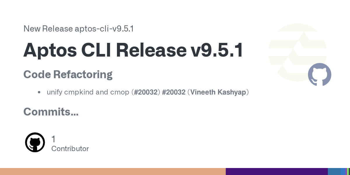 Aptos CLI v9.5.1 объединил hot-state оптимизации, Block-STM v2 и Mono Move изменения