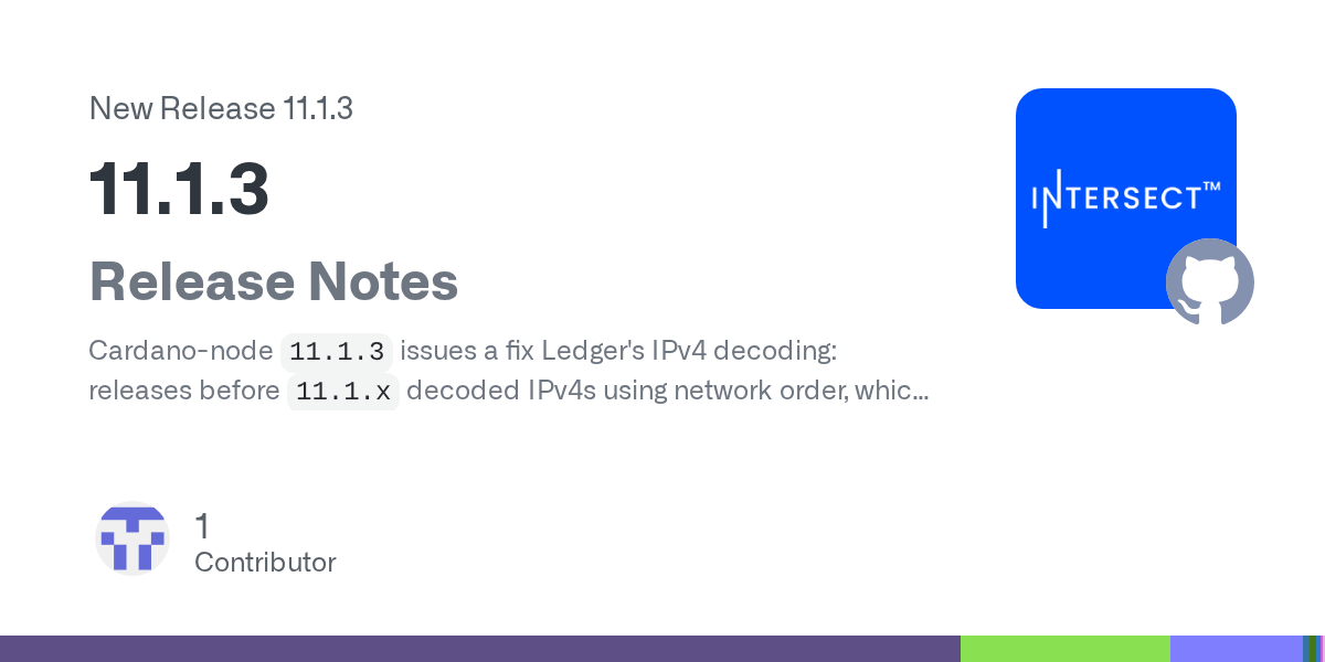 Cardano Node `11.1.3`: исправление проблемы с IPv4 и обновление системных требований