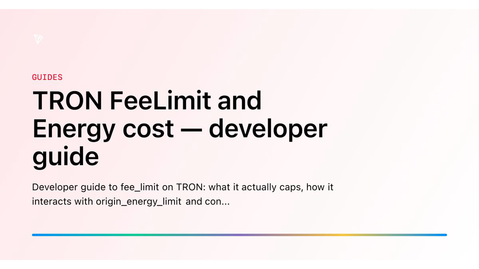 TRON fee_limit как caller-side Energy budget cap для smart-contract transaction