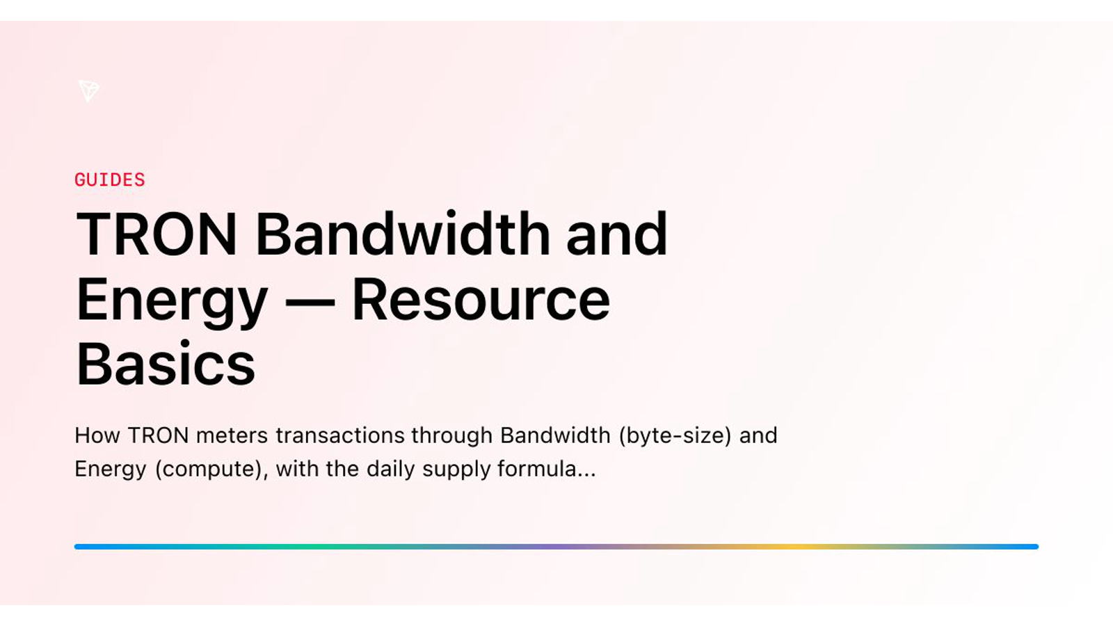 TRON Bandwidth and Energy: два независимых ресурса для byte-size и smart-contract computation