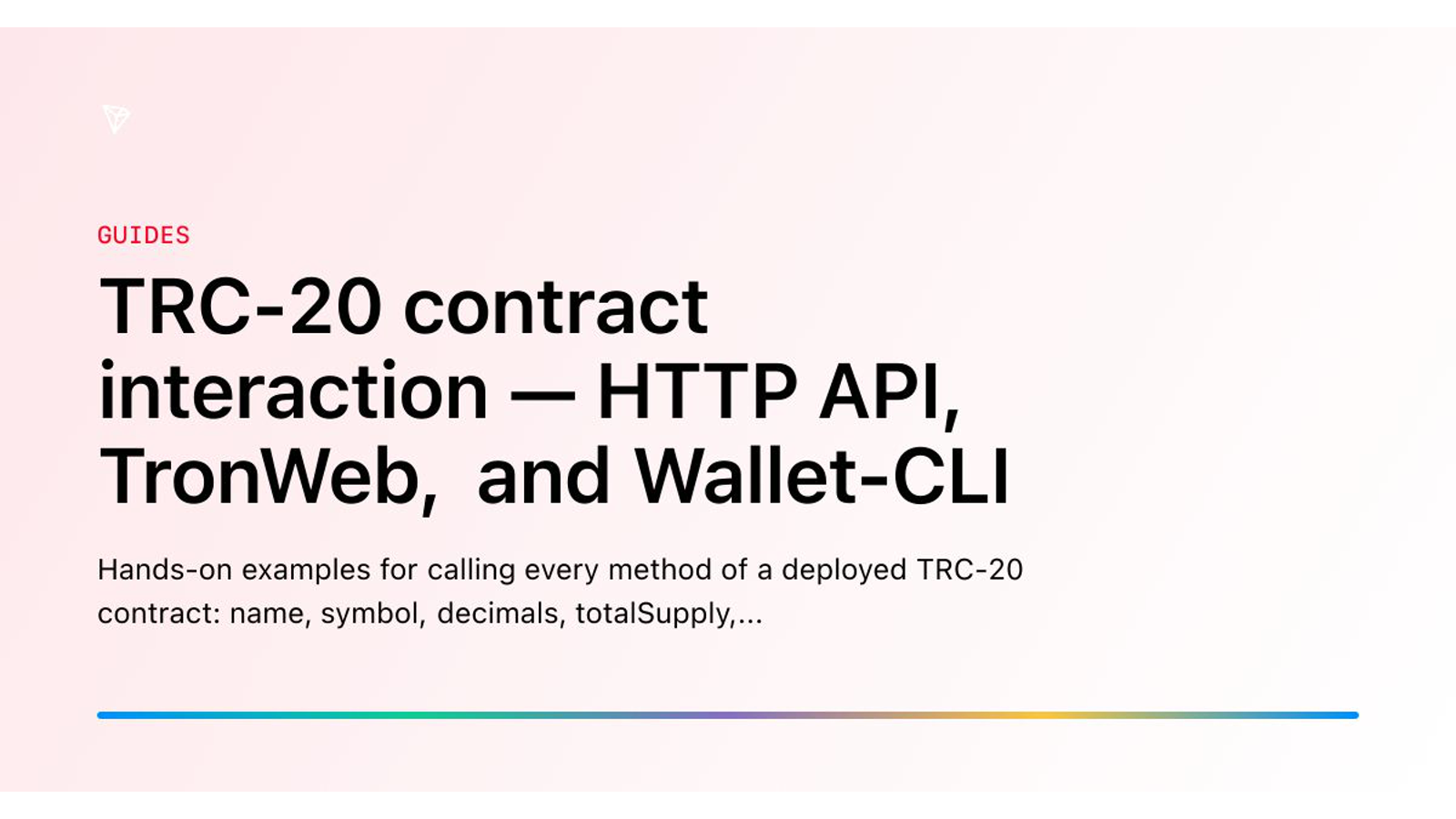 TRC-20 contract interaction в TRON: build, sign и broadcast smart-contract transaction
