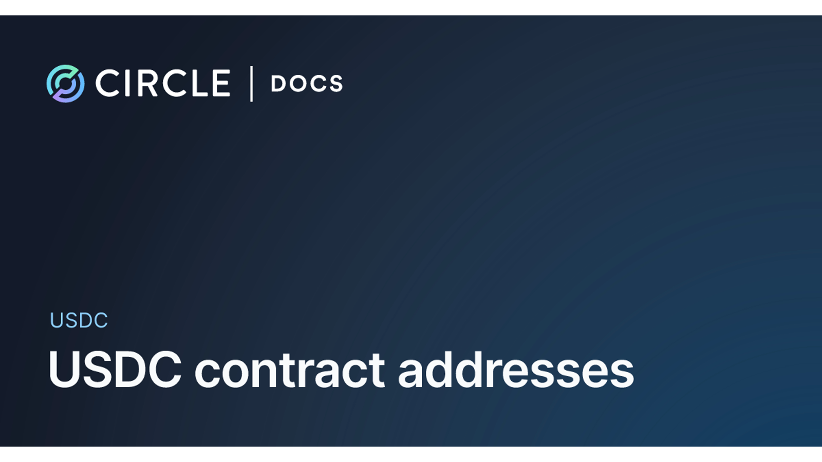 Official USDC contract addresses: native token identity зависит от конкретной blockchain