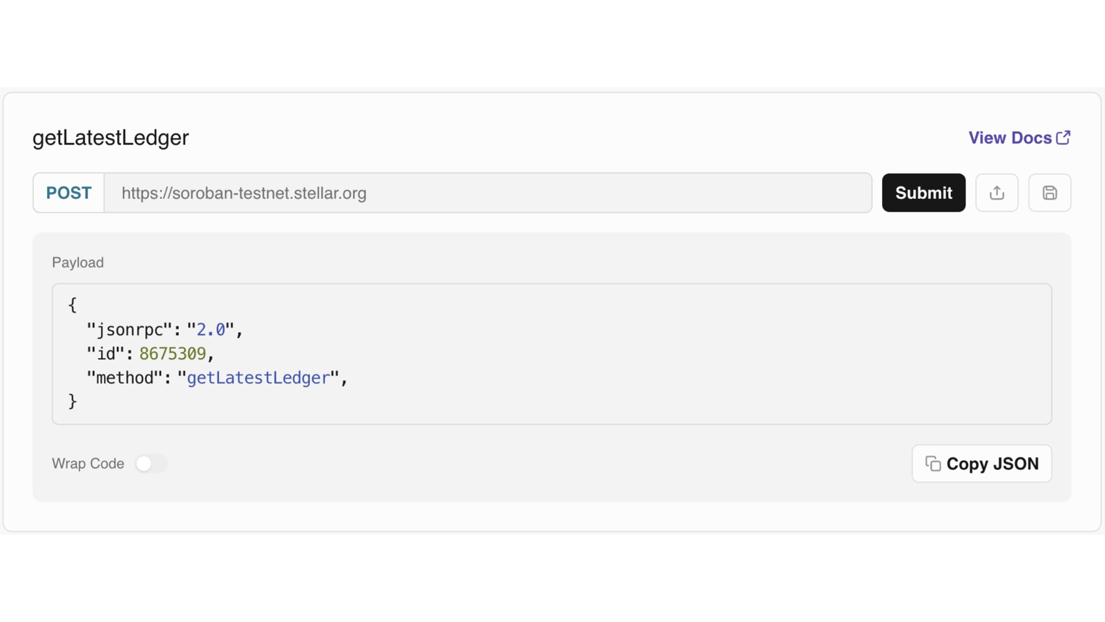 Stellar latest-ledger RPC response: sequence, hash, protocol version и ledger timing