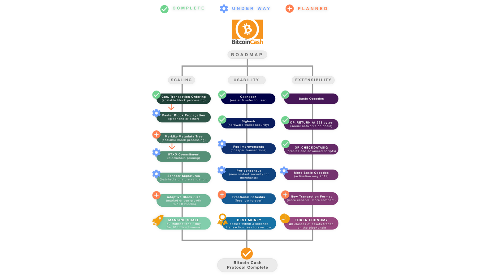 Bitcoin Cash protocol roadmap и курс на масштабирование базового layer