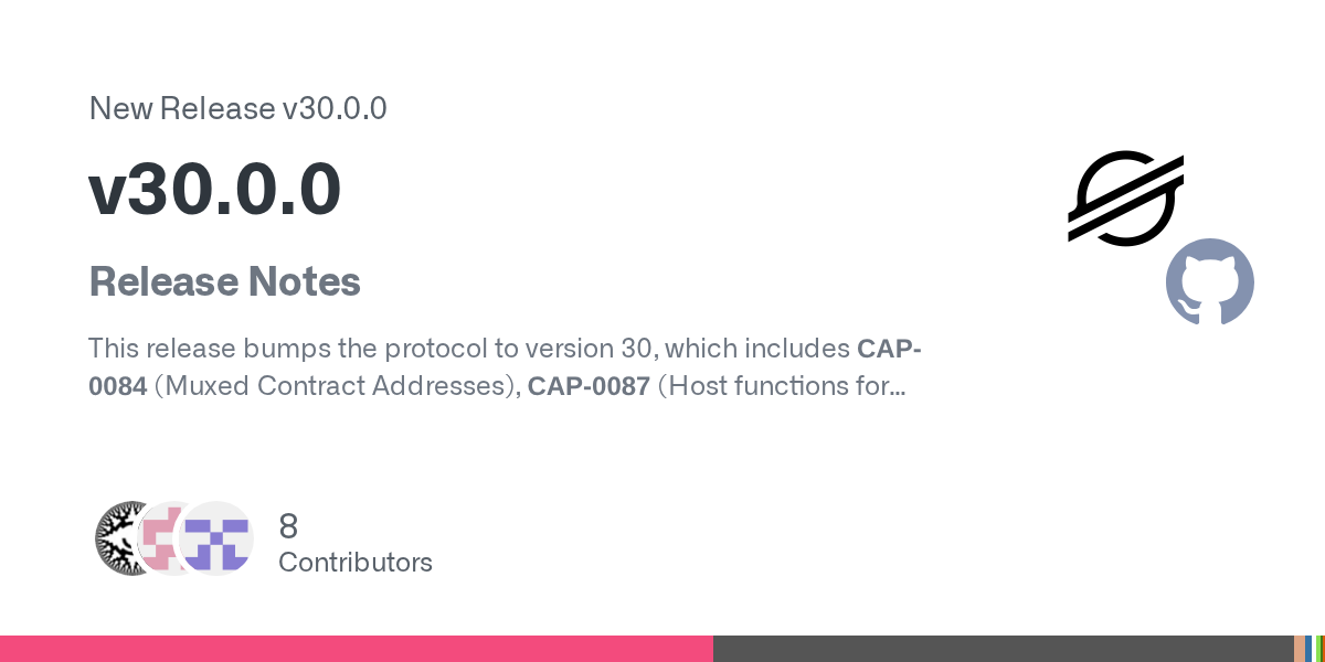 Stellar Core 30.0.0 Launches with Muxed Contract Addresses, ML‑DSA Verification, and Millisecond Close Times