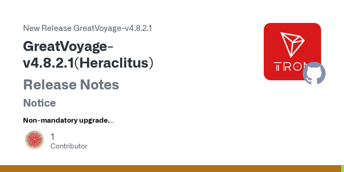 java-tron GreatVoyage 4.8.2.1 обновляет HTTP API performance и networking dependencies